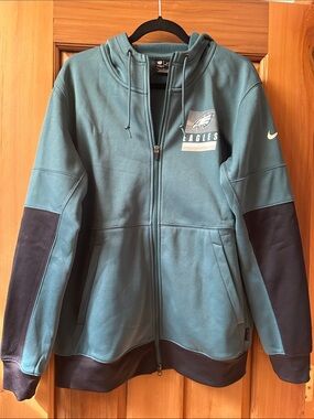 Nike Dri-Fit OnField Teal and Navy Philadelphia Eagles Full-Zip Hoodie